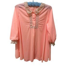 Penney's Gaymode Lace Pajama Blouse Bed Jacket Three Button Closure Vintage